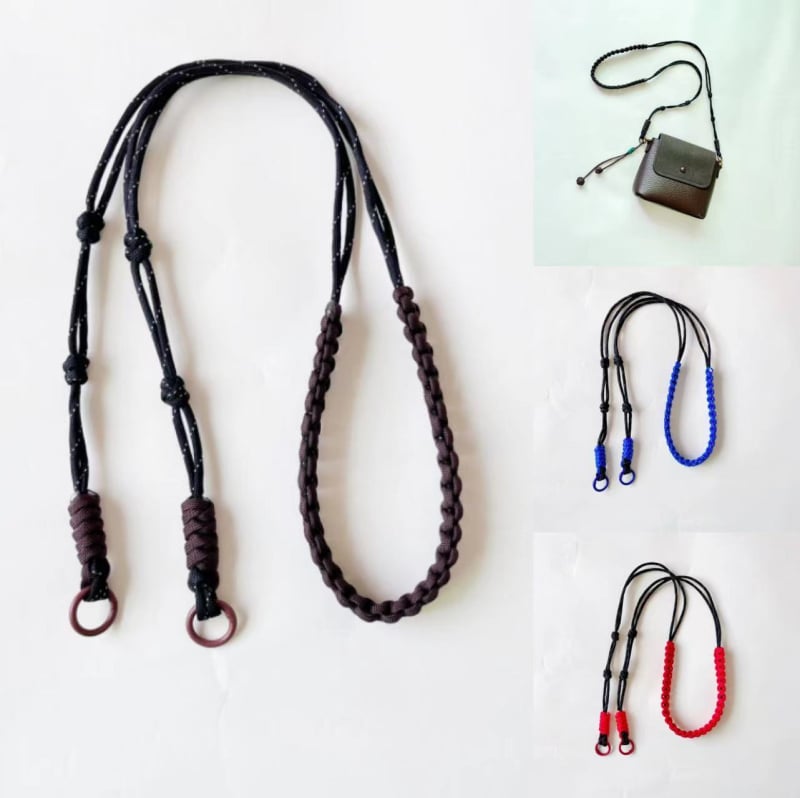 Ръчно преплетена презрамка за рамо, регулируема, сгъваема и отделяща се, универсална за мобилен телефон и камера