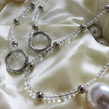 Pearls кристално-сребърна тънка верига за чанта, презрамка за рамо, K9 кристал, презрамка за чанта/рамо, Лято 2019