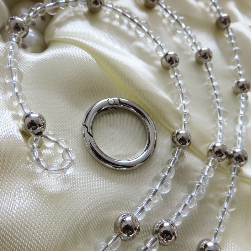 Pearls кристално-сребърна тънка верига за чанта, презрамка за рамо, K9 кристал, презрамка за чанта/рамо, Лято 2019