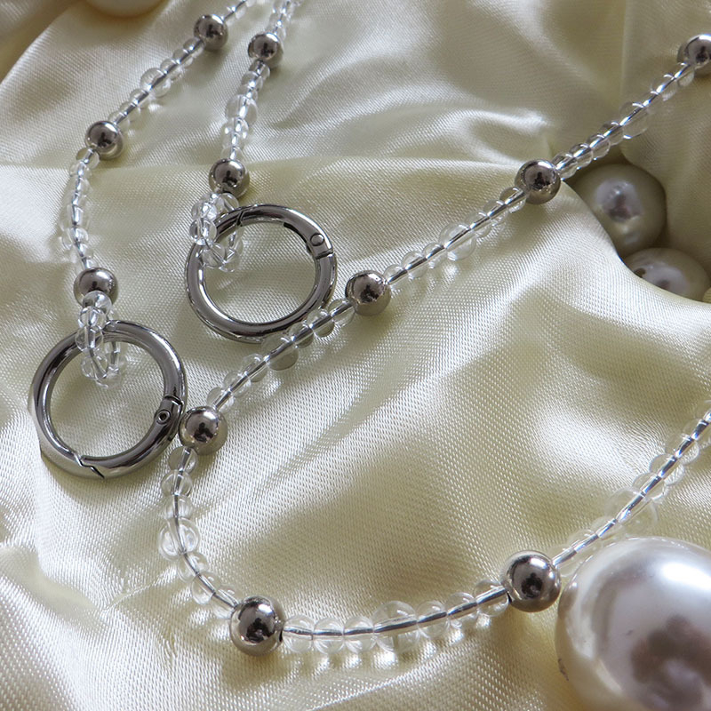 Pearls кристално-сребърна тънка верига за чанта, презрамка за рамо, K9 кристал, презрамка за чанта/рамо, Лято 2019