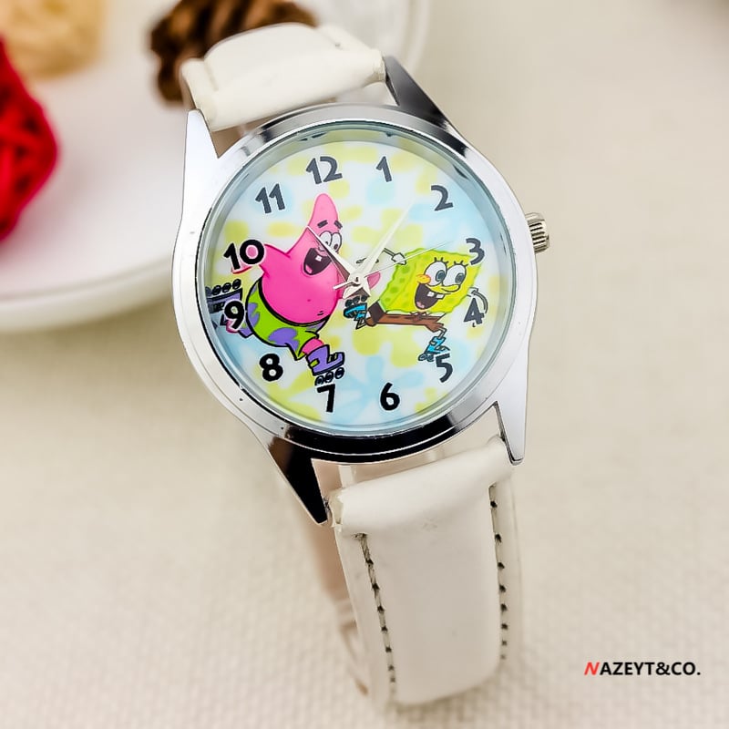 Dječji sat s crtić dizajnom - Quartz mehanizam, kućište od legure, remen od umjetne kože, kopča s iglom, vodootporan