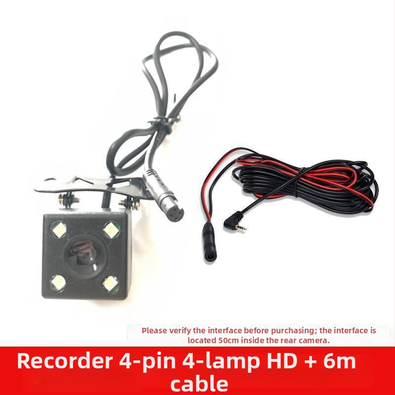 Hátulnéző kamera hosszú kábellel, 4‑magos, 5‑pin csatlakozás, HD éjszakai látás, univerzális modell.