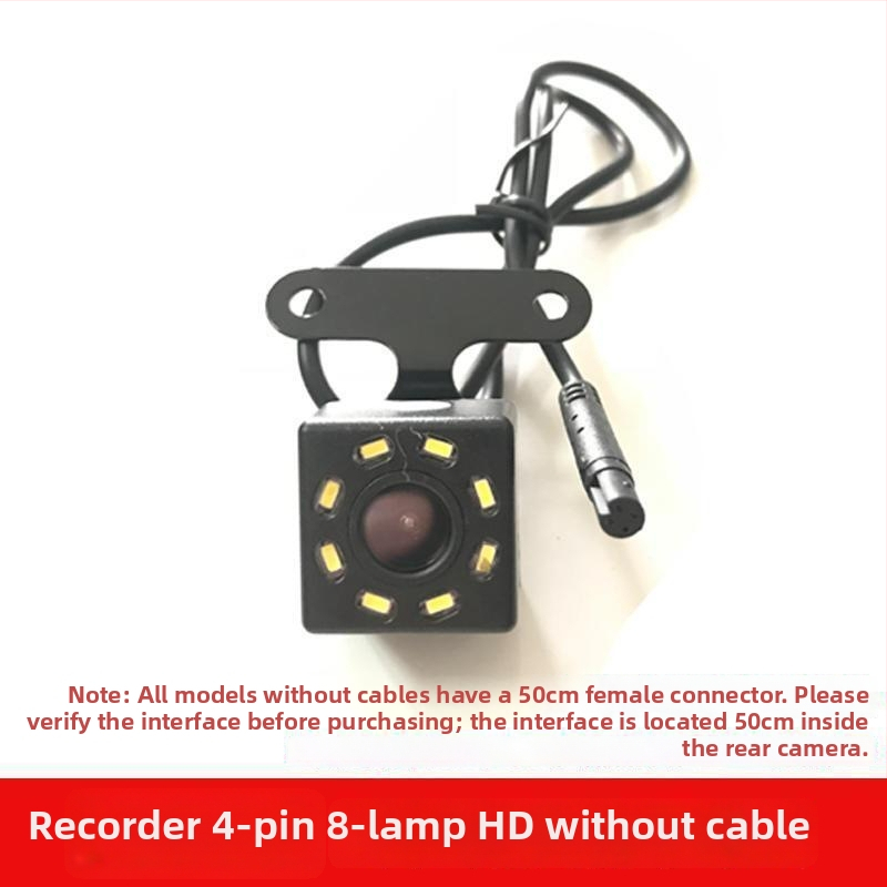 Hátulnéző kamera hosszú kábellel, 4‑magos, 5‑pin csatlakozás, HD éjszakai látás, univerzális modell.