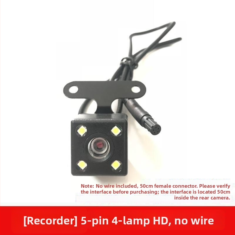 Hátulnéző kamera hosszú kábellel, 4‑magos, 5‑pin csatlakozás, HD éjszakai látás, univerzális modell.