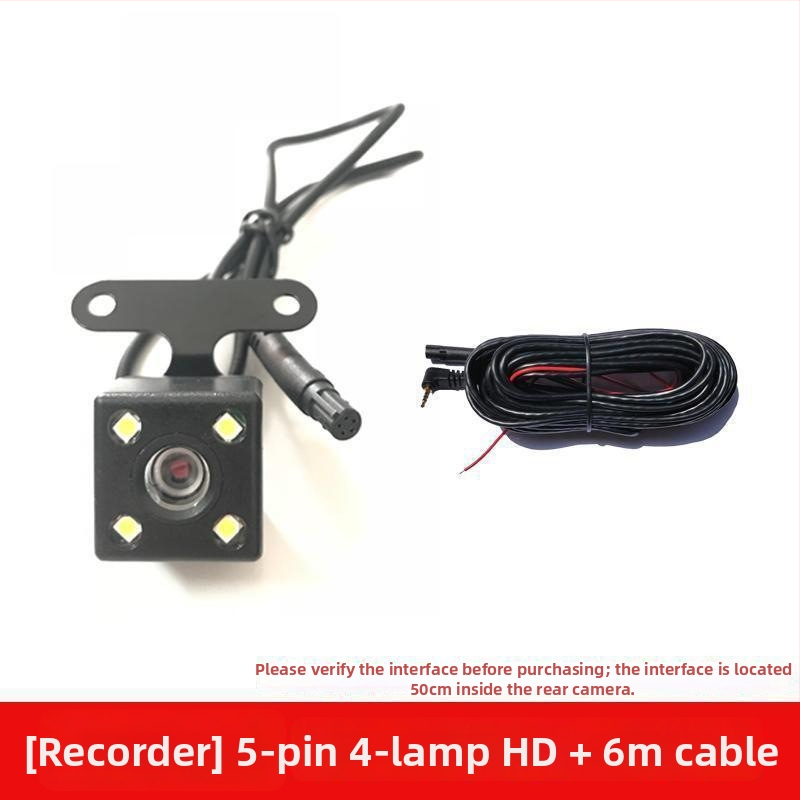Hátulnéző kamera hosszú kábellel, 4‑magos, 5‑pin csatlakozás, HD éjszakai látás, univerzális modell.