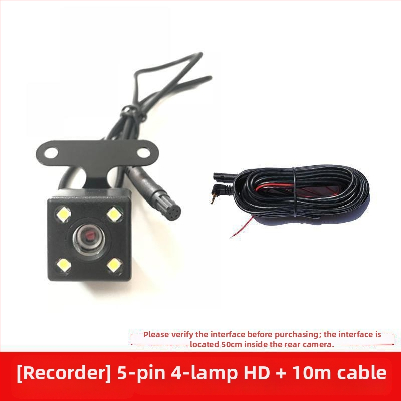 Hátulnéző kamera hosszú kábellel, 4‑magos, 5‑pin csatlakozás, HD éjszakai látás, univerzális modell.