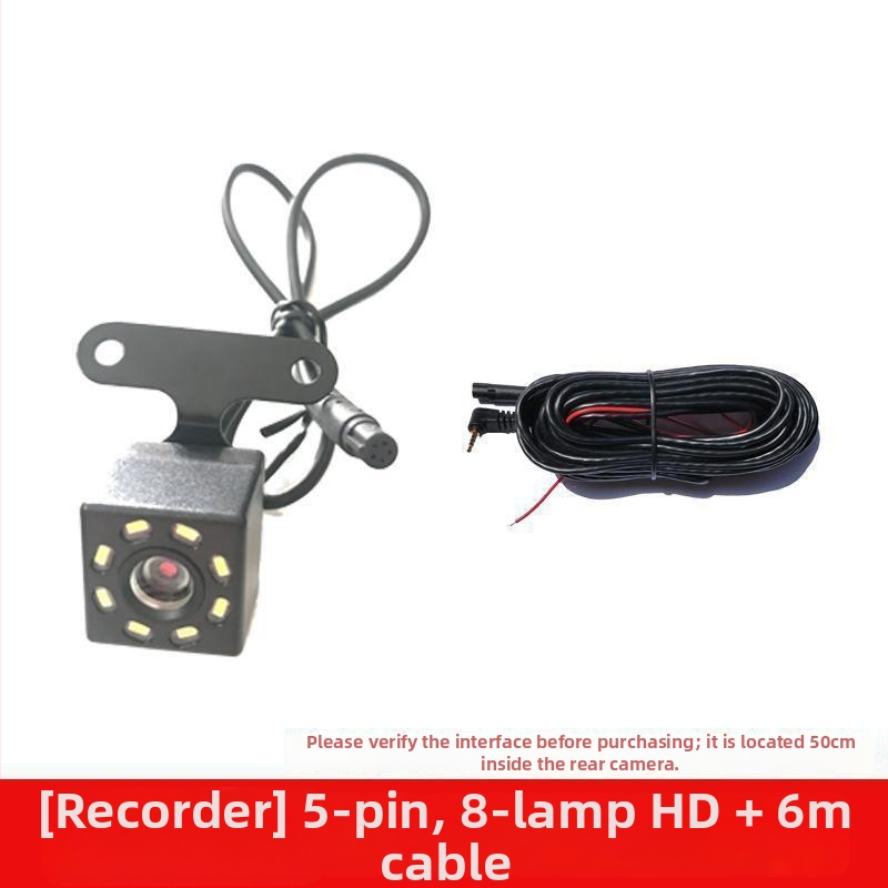 Hátulnéző kamera hosszú kábellel, 4‑magos, 5‑pin csatlakozás, HD éjszakai látás, univerzális modell.