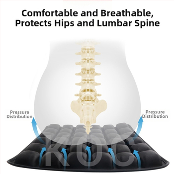 3D pripučiamas TPU sėdynės pagalvė, anti-dekubitas, oro užpildas, kvėpuojanti, ilgam sėdėjimui (namuose/ biure/ neįgaliojo vežimėlyje)