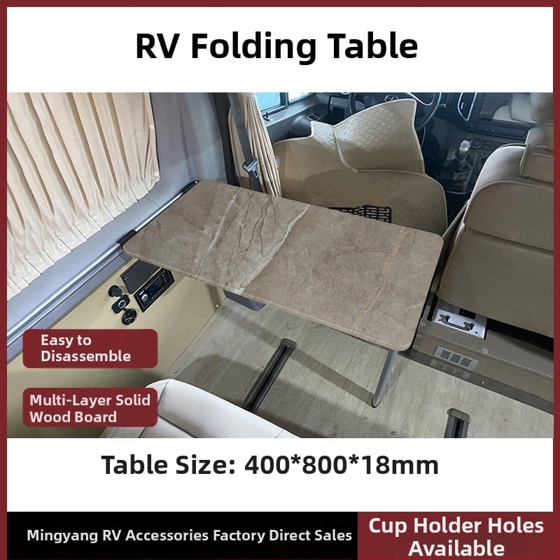 Кемпер маса със стенен монтаж, сгъваеми крака и рамка за панел за съхранение