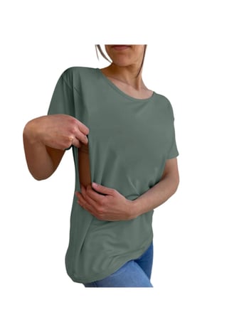 Grūtnieču un zīdīšanas T-krekls, kokvilna, apaļa kakla atvērums, īsās piedurknes, vidējā garuma