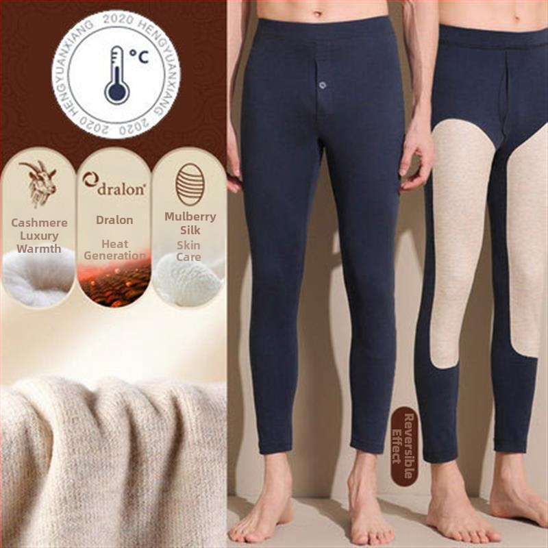 Samonagrađujuće fleecem obložene termalne gaće s koljenom zaštitom, unisex, jesen-zima