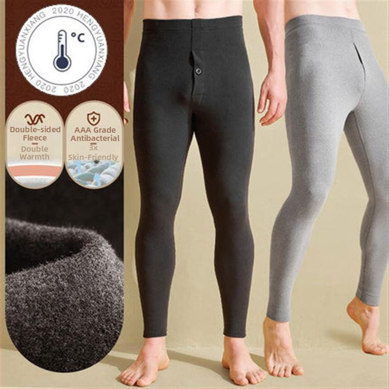 Samonagrađujuće fleecem obložene termalne gaće s koljenom zaštitom, unisex, jesen-zima