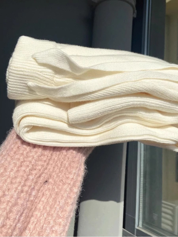 Moterų aukšto liemens megztos plačios tiesios kelnės, storas audinys, ruduo 2024