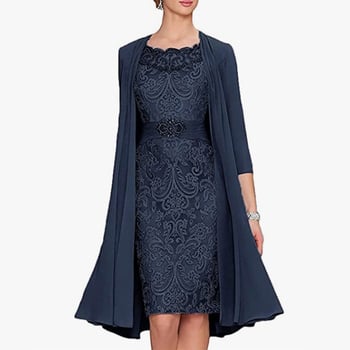 Βραδινό φόρεμα με κέντημα, χωρίς μανίκια, λαιμόκοψη με ιμάντες, μακριά φούστα, στενή σιλουέτα στη μέση