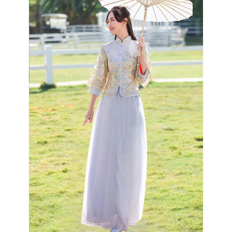 Koszorúslány ruha nőknek, akril anyag, fő anyag 95%+, hosszú ujjú, állálló gallér, ősz 2024