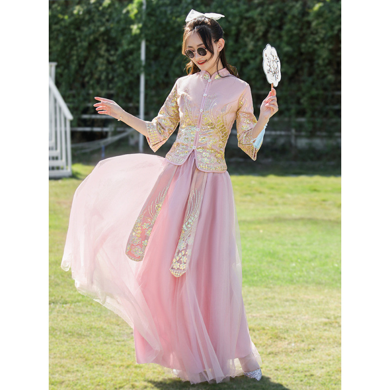 Koszorúslány ruha nőknek, akril anyag, fő anyag 95%+, hosszú ujjú, állálló gallér, ősz 2024