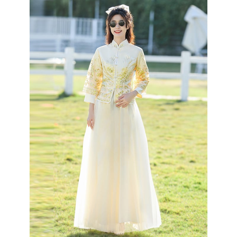 Koszorúslány ruha nőknek, akril anyag, fő anyag 95%+, hosszú ujjú, állálló gallér, ősz 2024