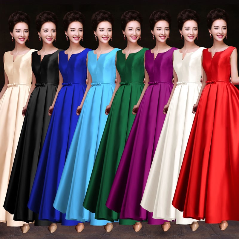 2026 Dugačka elegantna haljina djeveruši za svadbeni banket — haljina bez rukava, kroj A-linije