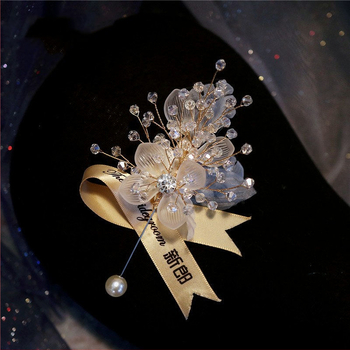 Vjenčani narukvica s cvijetom na zapešće – svila prediva, korejski stil, poklon za mladenku i djevojačke družice