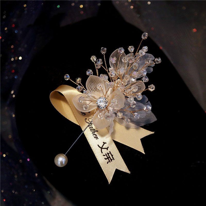 Vjenčani narukvica s cvijetom na zapešće – svila prediva, korejski stil, poklon za mladenku i djevojačke družice