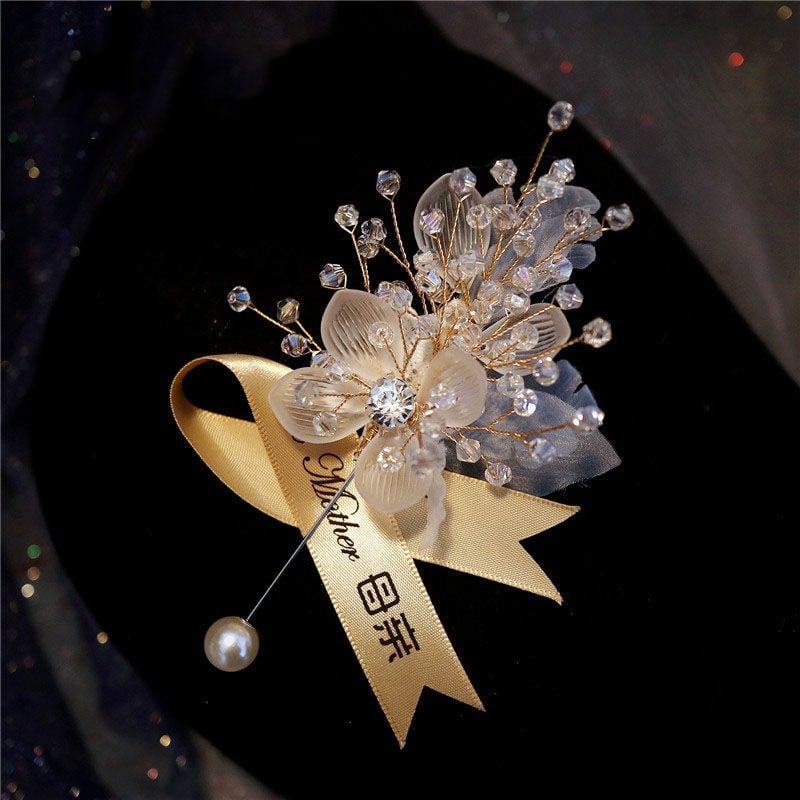 Vjenčani narukvica s cvijetom na zapešće – svila prediva, korejski stil, poklon za mladenku i djevojačke družice