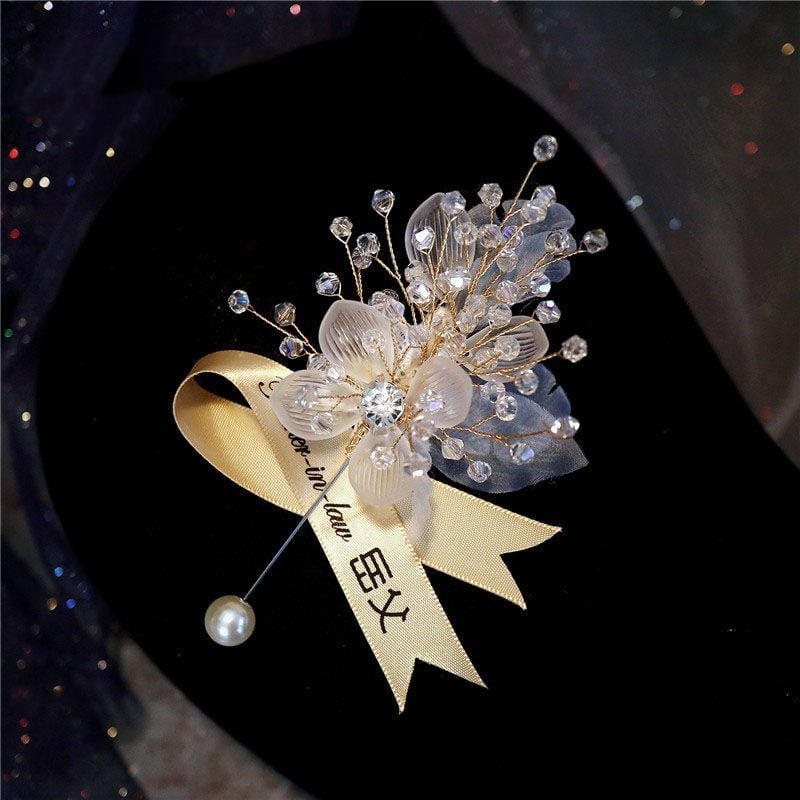 Vjenčani narukvica s cvijetom na zapešće – svila prediva, korejski stil, poklon za mladenku i djevojačke družice