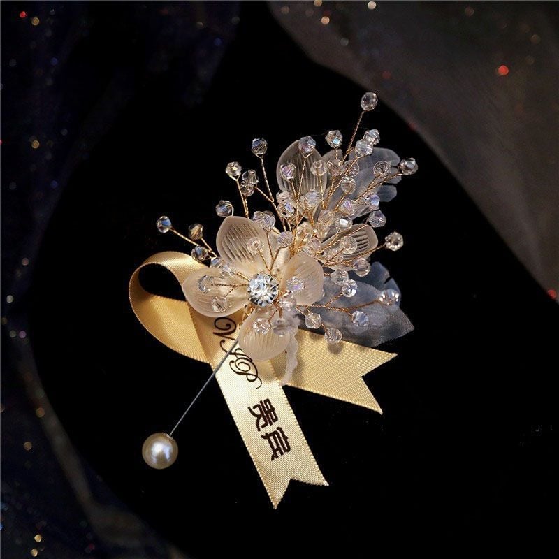 Vjenčani narukvica s cvijetom na zapešće – svila prediva, korejski stil, poklon za mladenku i djevojačke družice