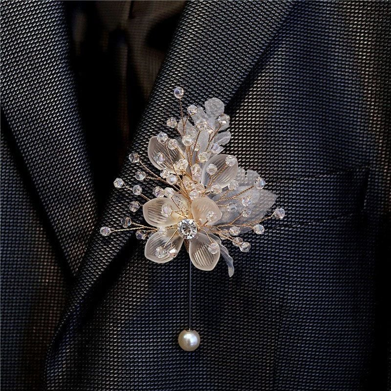 Vjenčani narukvica s cvijetom na zapešće – svila prediva, korejski stil, poklon za mladenku i djevojačke družice