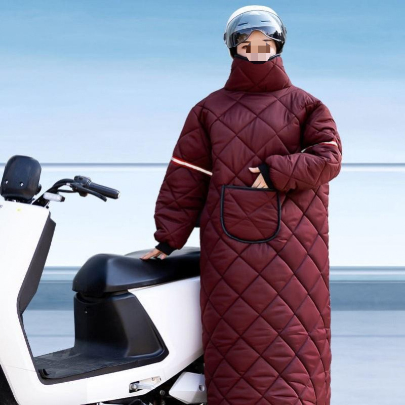 Vėjo nepralaidus švarkas elektrinėms transporto priemonėms ir motociklams, su fliso pamušalu, žiemiškas stilius, dvipusiai atsparus vandeniui