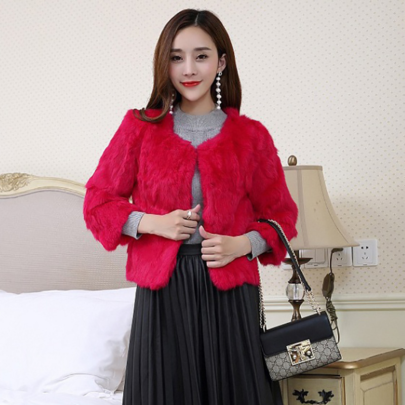 Kažokādas jaka no vilnas auduma, apaļa apkakle, 3/4 garuma piedurknes, īss garums, literāri retro stils