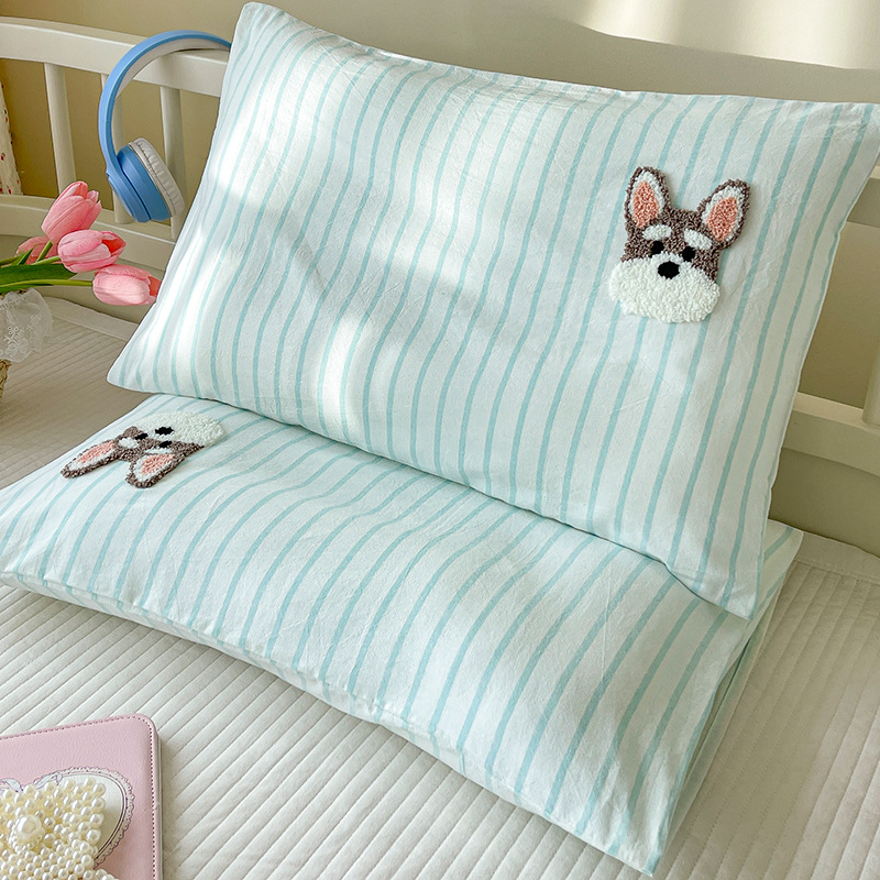 Dječji pamučni jastučnica set s izvezenim dizajnom, 100% pamuk, twill tkanina, reaktivno bojanje
