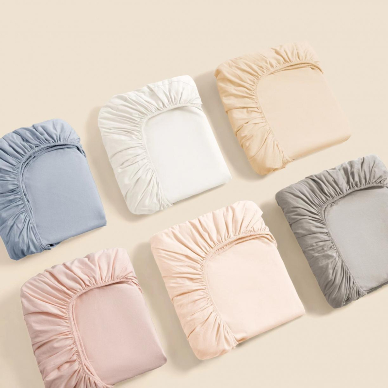 100% pamukano platno s elastičnim rubom, jednostavno boja, za krevet 1,5 m, twill tkanina, reaktivno bojenje, mekano i prozračno, moderan minimalistički stil