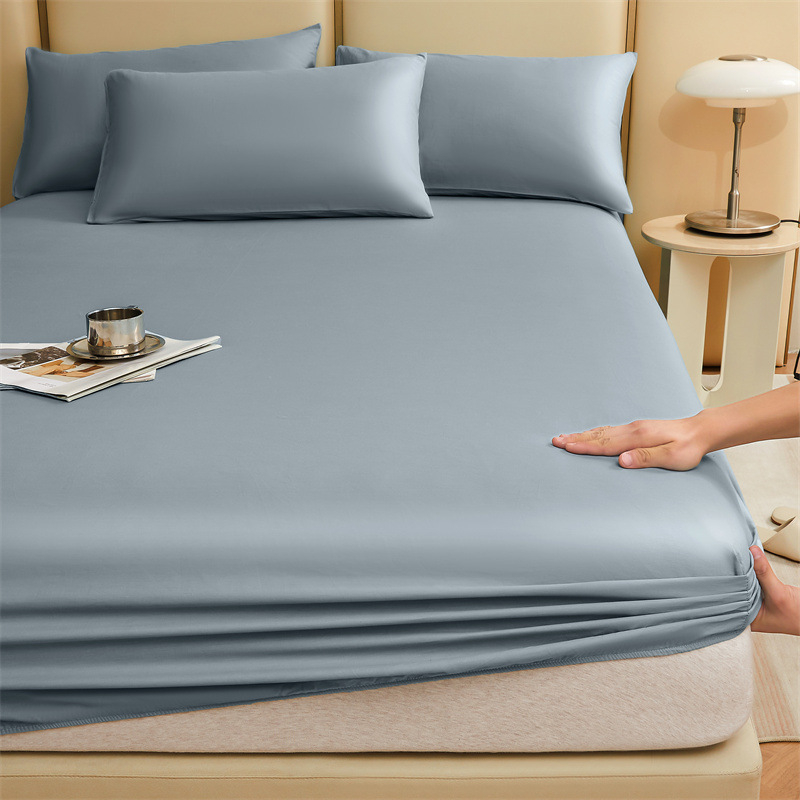 100% pamukano platno s elastičnim rubom, jednostavno boja, za krevet 1,5 m, twill tkanina, reaktivno bojenje, mekano i prozračno, moderan minimalistički stil