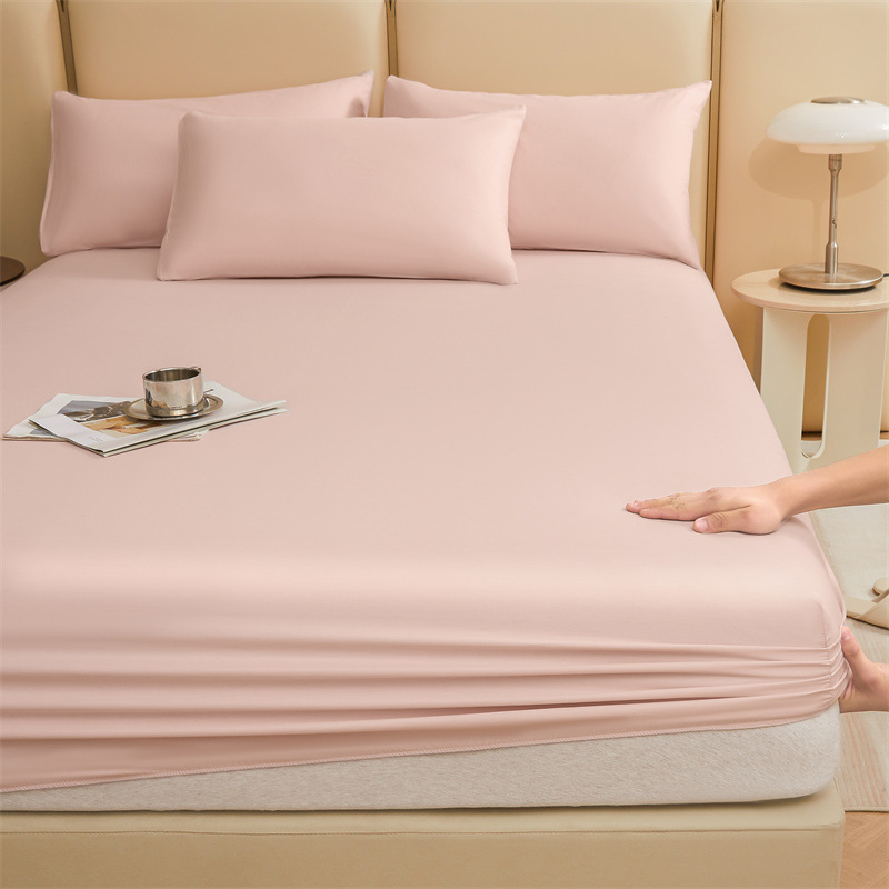 100% pamukano platno s elastičnim rubom, jednostavno boja, za krevet 1,5 m, twill tkanina, reaktivno bojenje, mekano i prozračno, moderan minimalistički stil