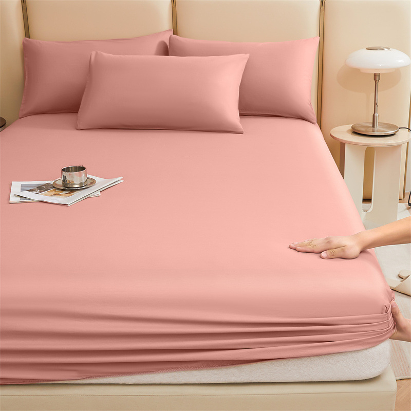 100% pamukano platno s elastičnim rubom, jednostavno boja, za krevet 1,5 m, twill tkanina, reaktivno bojenje, mekano i prozračno, moderan minimalistički stil