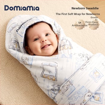 Vsezonski prešivani bebinski swaddle i vreća za spavanje, za novorođenčad, materijal: bambusovo pamuk-gaza, punilo: vlakna, uzorak: crtani likovi cvijeća