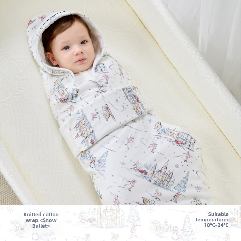 Vsezonski prešivani bebinski swaddle i vreća za spavanje, za novorođenčad, materijal: bambusovo pamuk-gaza, punilo: vlakna, uzorak: crtani likovi cvijeća