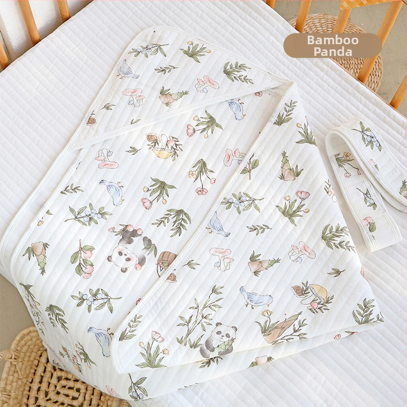 Baba ölelős takaró, lélegző levegő pamut töltet, 100% pamut, cartoon mintával, mosható, újszülötteknek (0–12 hónap), tavasz és nyár