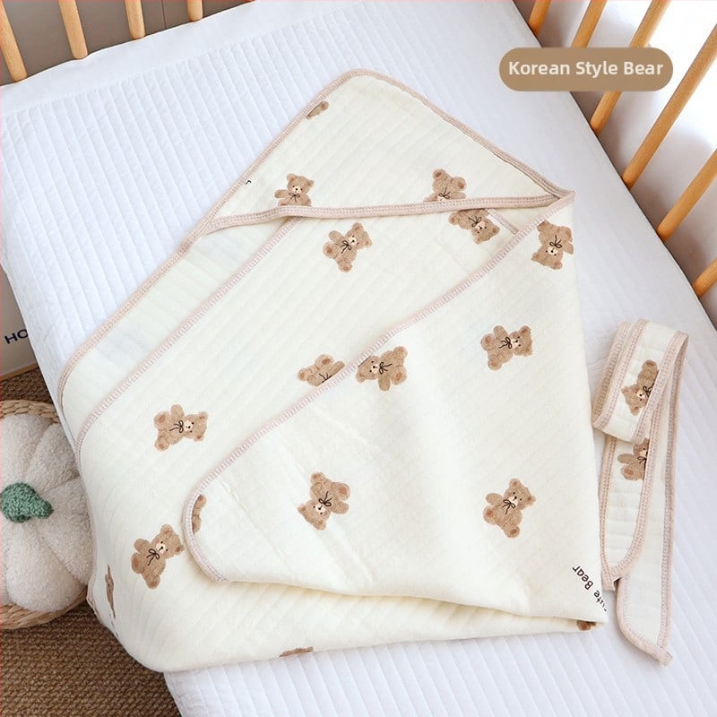 Baba ölelős takaró, lélegző levegő pamut töltet, 100% pamut, cartoon mintával, mosható, újszülötteknek (0–12 hónap), tavasz és nyár