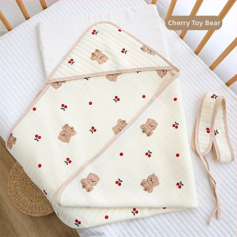 Baba ölelős takaró, lélegző levegő pamut töltet, 100% pamut, cartoon mintával, mosható, újszülötteknek (0–12 hónap), tavasz és nyár