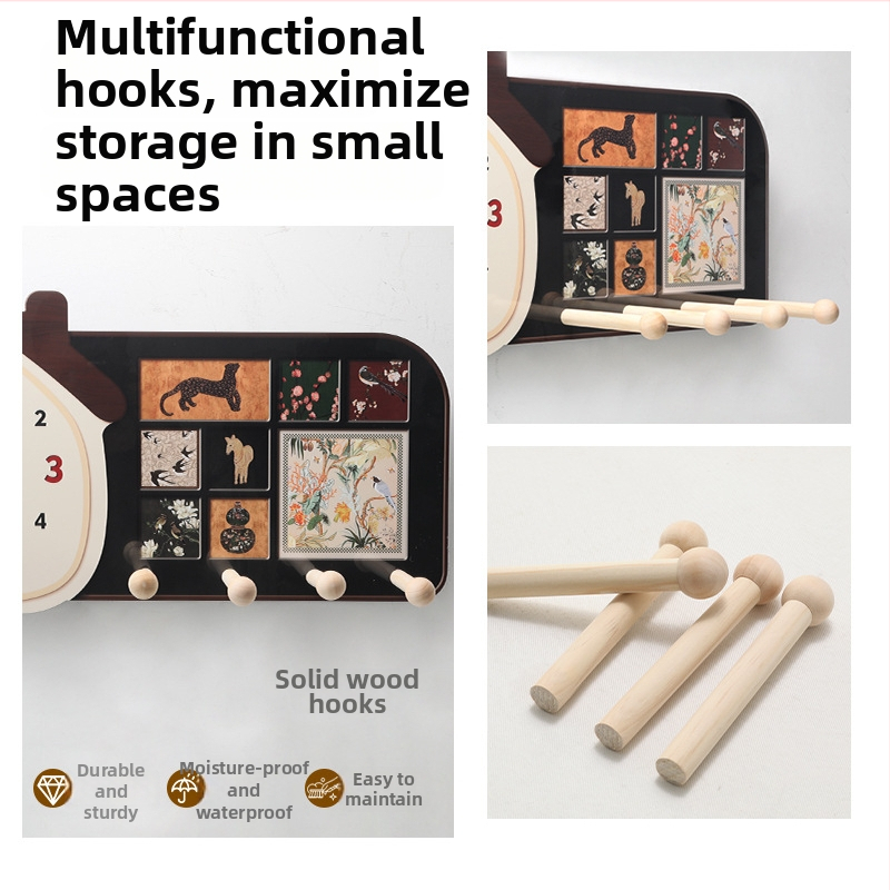 Zidni sat – antički stil, drveni brojčanik, kristalno ogledalo; napajanje baterijom, glatko kretanje sekundne kazaljke, analogni prikaz