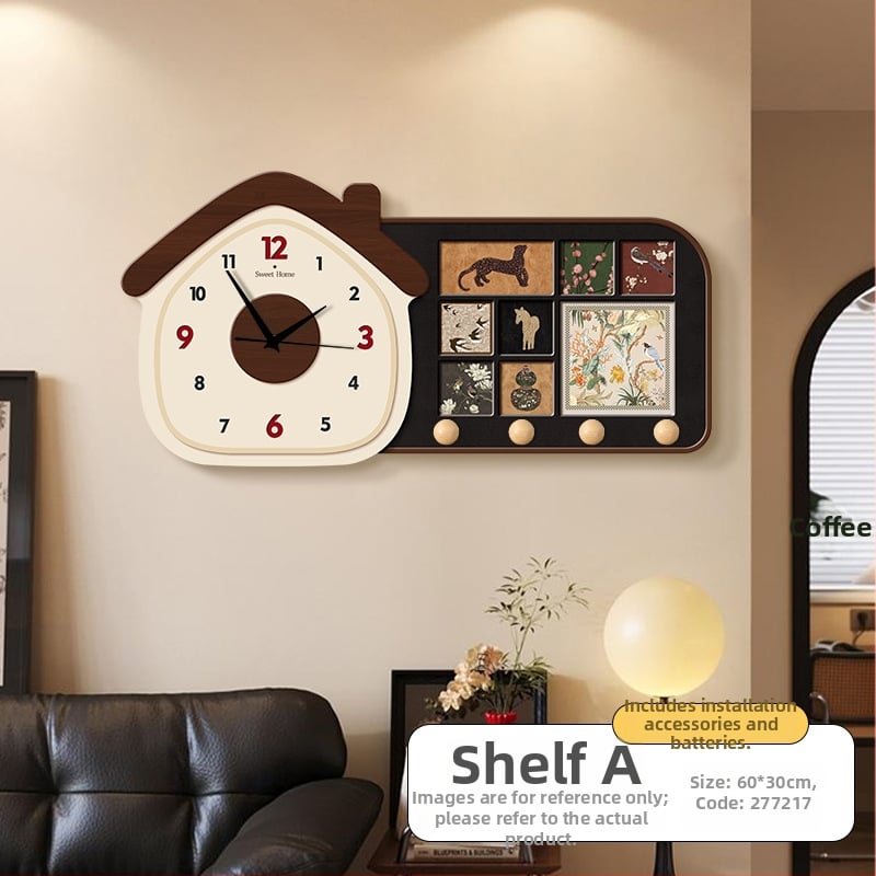 Zidni sat – antički stil, drveni brojčanik, kristalno ogledalo; napajanje baterijom, glatko kretanje sekundne kazaljke, analogni prikaz