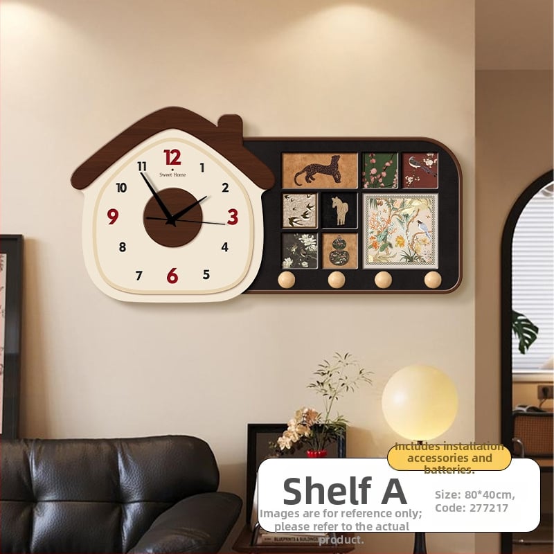 Zidni sat – antički stil, drveni brojčanik, kristalno ogledalo; napajanje baterijom, glatko kretanje sekundne kazaljke, analogni prikaz