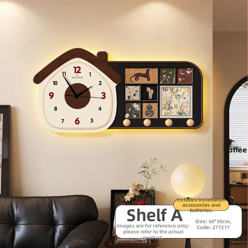 Zidni sat – antički stil, drveni brojčanik, kristalno ogledalo; napajanje baterijom, glatko kretanje sekundne kazaljke, analogni prikaz