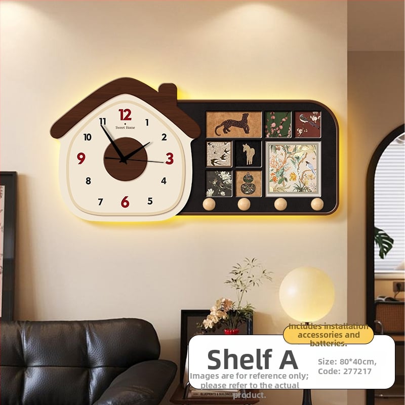 Zidni sat – antički stil, drveni brojčanik, kristalno ogledalo; napajanje baterijom, glatko kretanje sekundne kazaljke, analogni prikaz