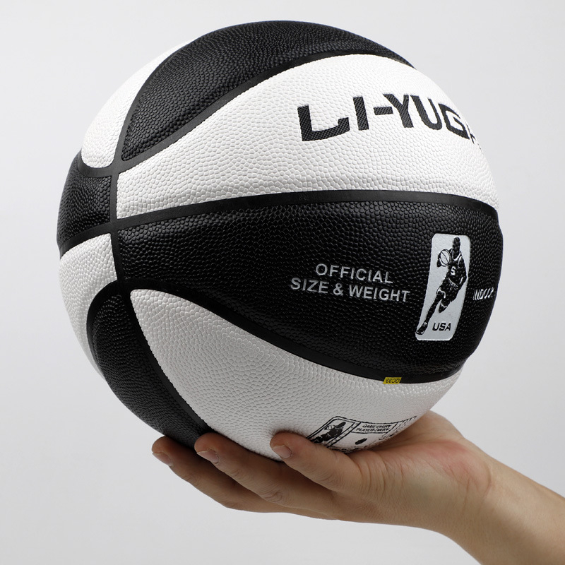 Liyugao PU баскетболна топка — стандартно състезателно изпълнение, износоустойчива, персонализиране на шарка/логотип/текст