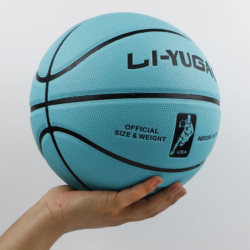Liyugao PU баскетболна топка — стандартно състезателно изпълнение, износоустойчива, персонализиране на шарка/логотип/текст