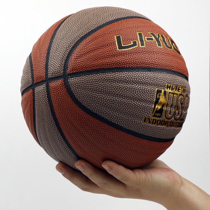 Liyugao PU баскетболна топка — стандартно състезателно изпълнение, износоустойчива, персонализиране на шарка/логотип/текст