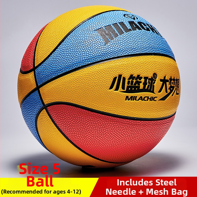 Vaikų PU krepšinio kamuolys vidaus ir lauko treniruotėms, su spausdintu logotipu, pritaikomas ir licencijuojamas privatų ženklą