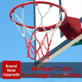 Krepšinio krepšys su geležiniu grandinės tinkleliu, sustiprintas tinklas su 13 kabliukų ir metaliniu rėmu su 12 kabliukų